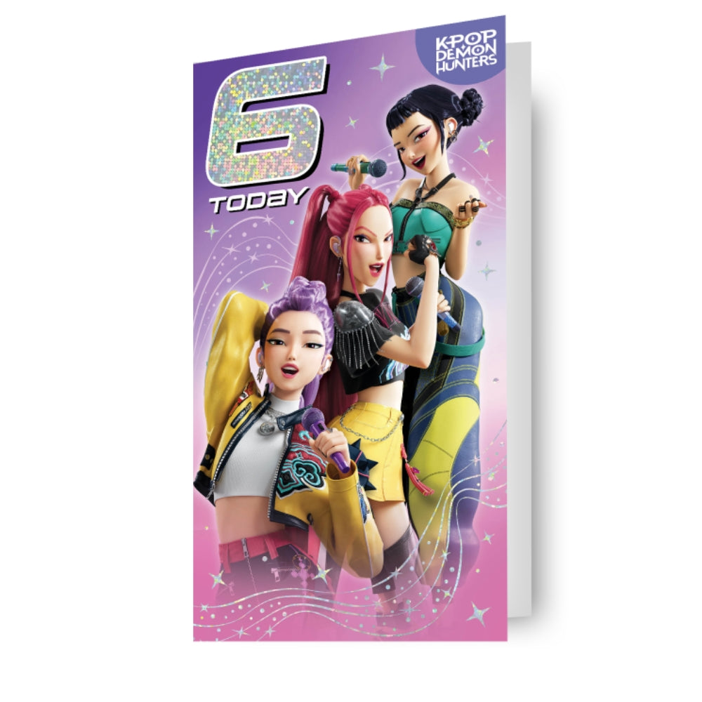 KPop Demon Hunters Age 6 Birthday Card