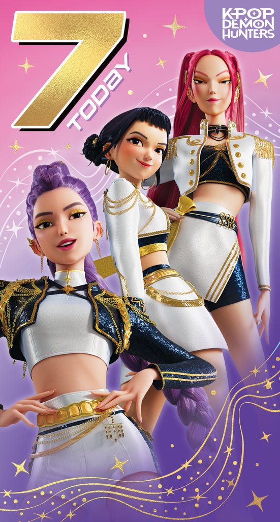 KPop Demon Hunters Age 7 Birthday Card