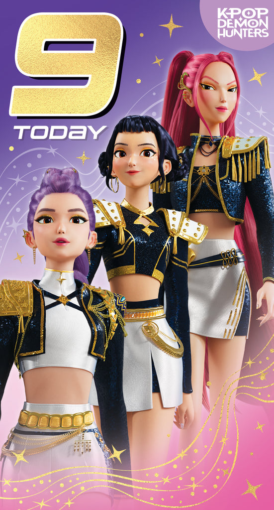 KPop Demon Hunters Age 9 Birthday Card