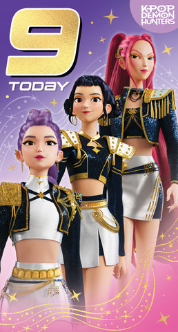 KPop Demon Hunters Age 9 Birthday Card