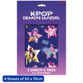 KPop Demon Hunters 4 Sheet & 4 Tag Gift Wrap Bundle
