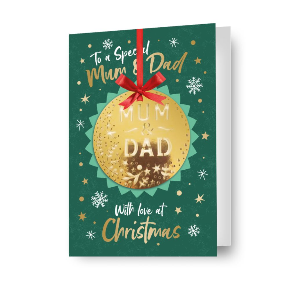 Non Licensed Mum & Dad Parents Christmas Card