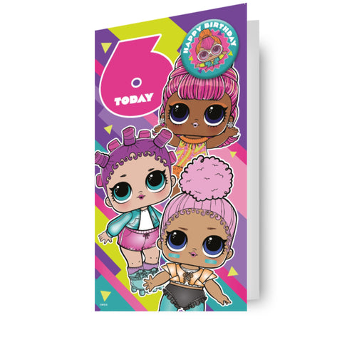 LOL Surprise Age 6 Birthday Card