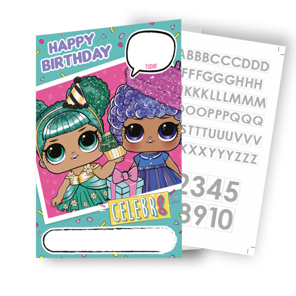 LOL Surprise Birthday Card With Sticker Sheet