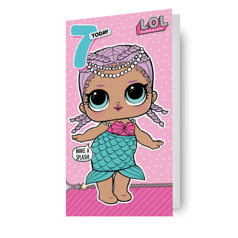 LOL Surprise Age 7 Birthday Card