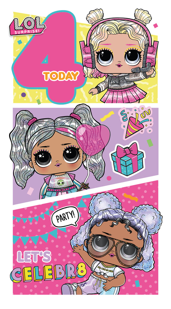 LOL Surprise Age 4 Birthday Card