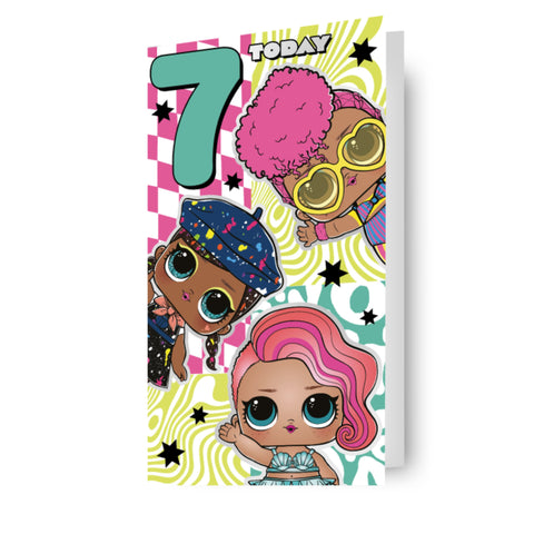 LOL Surprise Age 7 Birthday Card