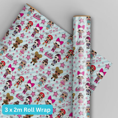 LOL Surprise 2m Roll Wrapping Paper - 3 Pack Bundle