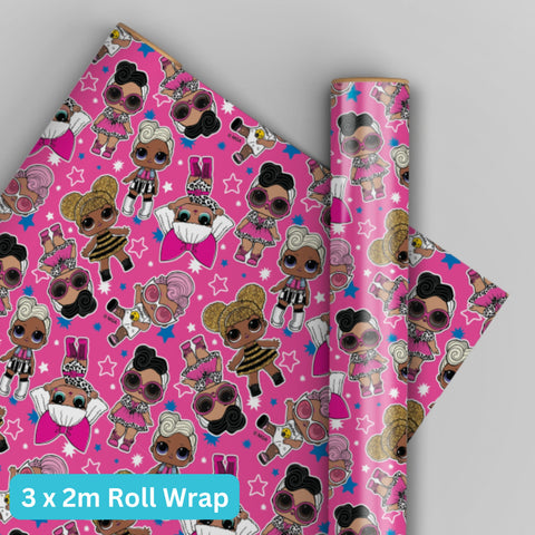 LOL Surprise Gift Wrap Roll 2m - 3 Pack Bundle