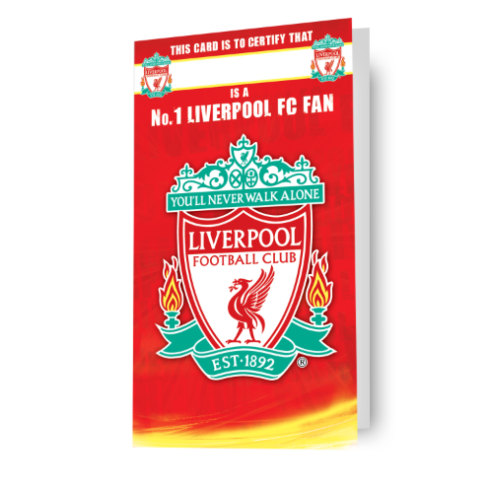 Liverpool FC Certificate Happy Birthday Greeting Card