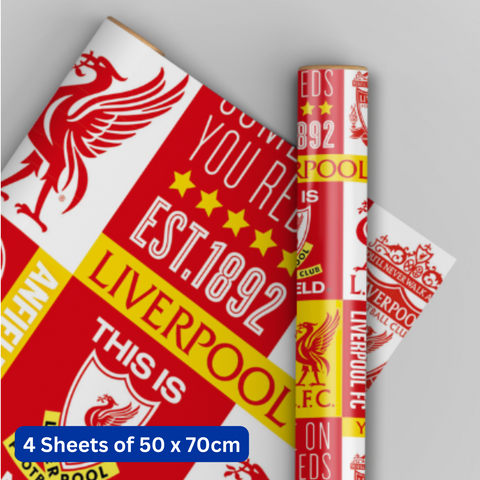Liverpool FC 4 Sheets & 4 Tags Gift Wrap Bundle