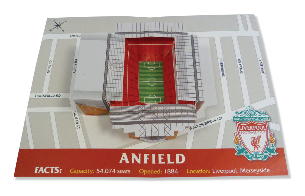 Liverpool FC Anfield Stadion Pop Up Kaart