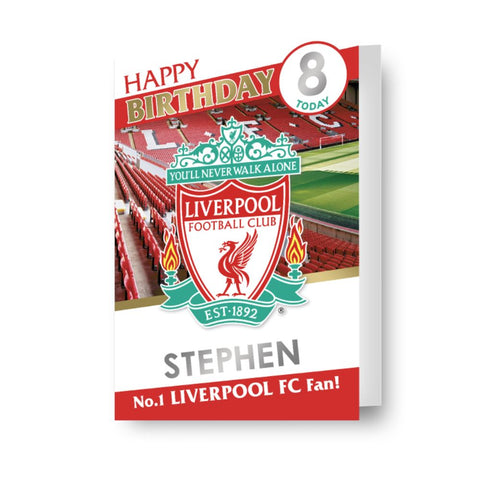 Liverpool FC Personalise Birthday Card With Sticker Sheet