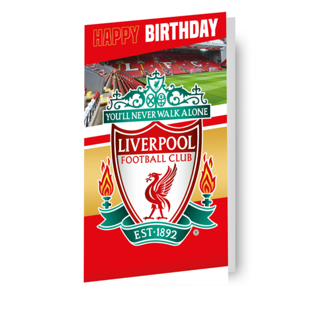 Gepersonaliseerde verjaardagskaart van Liverpool FC met stickervel