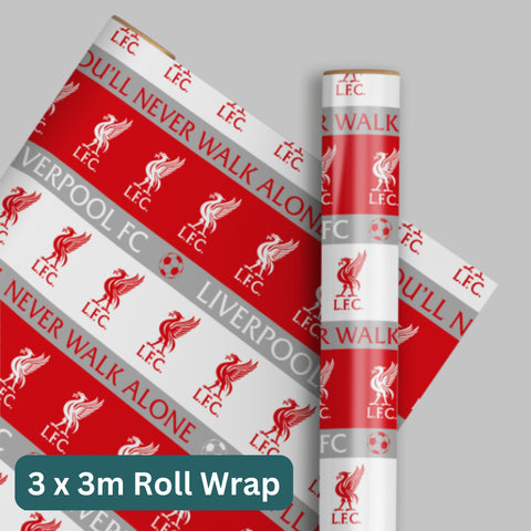 Liverpool FC 3m Roll Wrapping Paper - 3 Pack Bundle