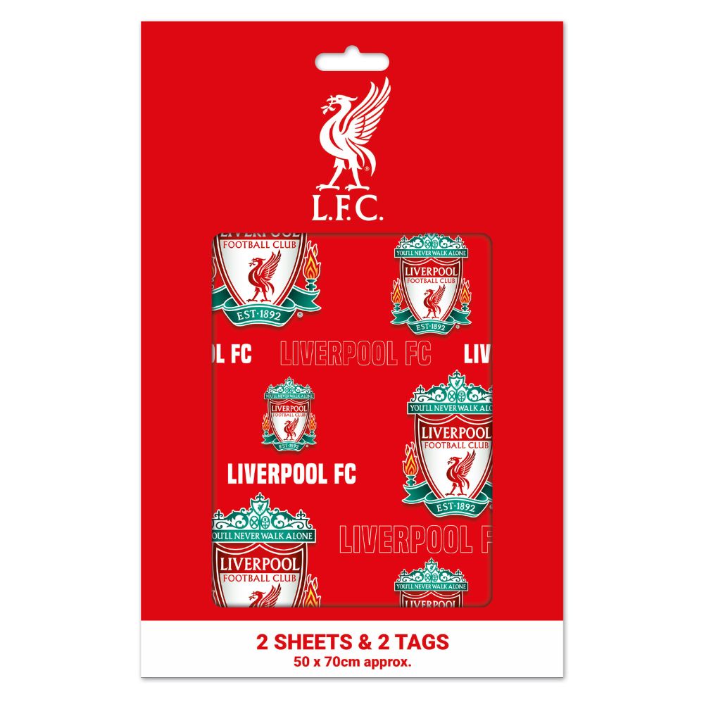 Printable Liverpool Label Liverpool FC 2 Sheets & 2 Tags Gift Wrap – Danilo Promotions