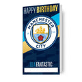Manchester City FC Personalise Birthday Card With Sticker Sheet