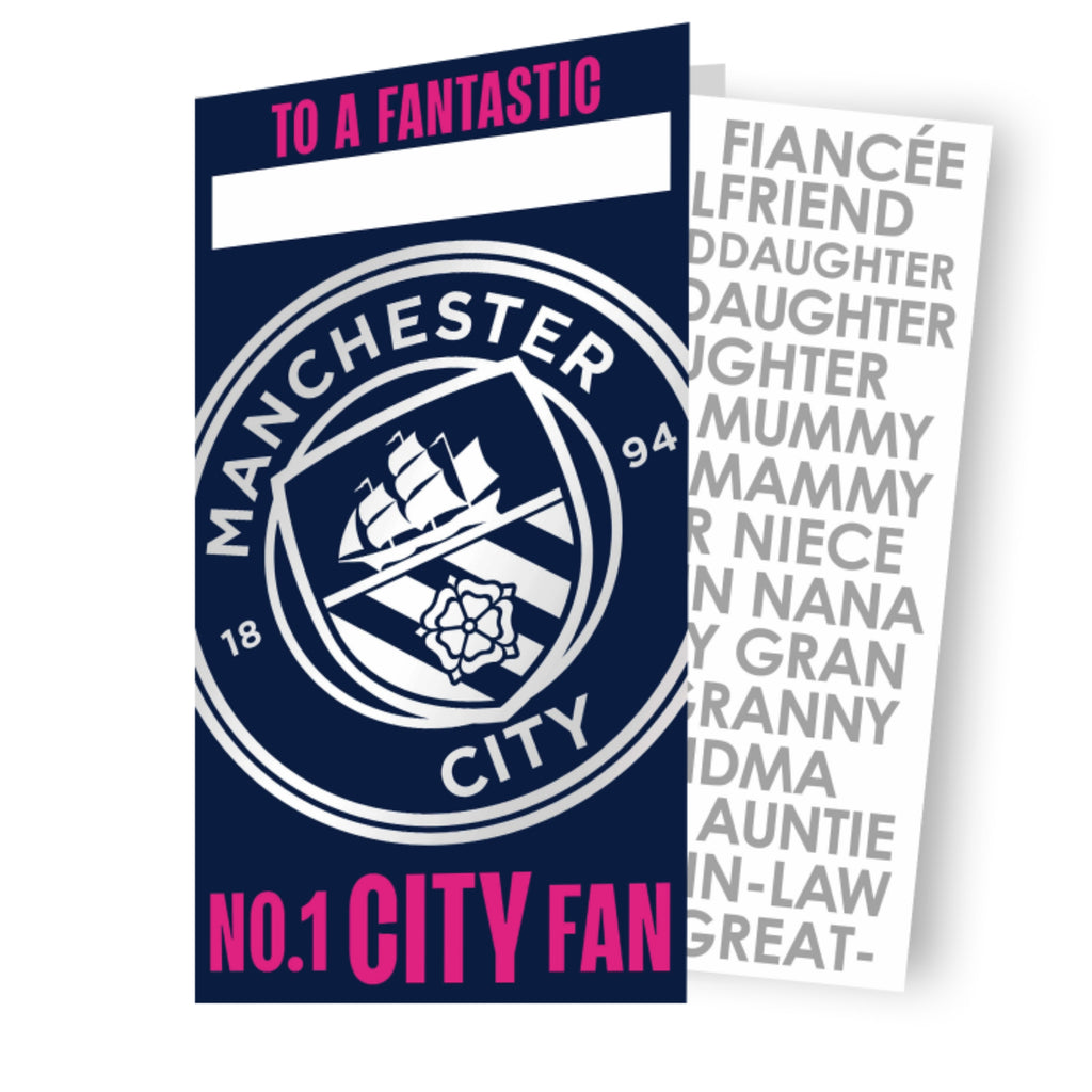 Manchester City FC Sticker Birthday Card