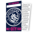 Manchester City FC Sticker Birthday Card