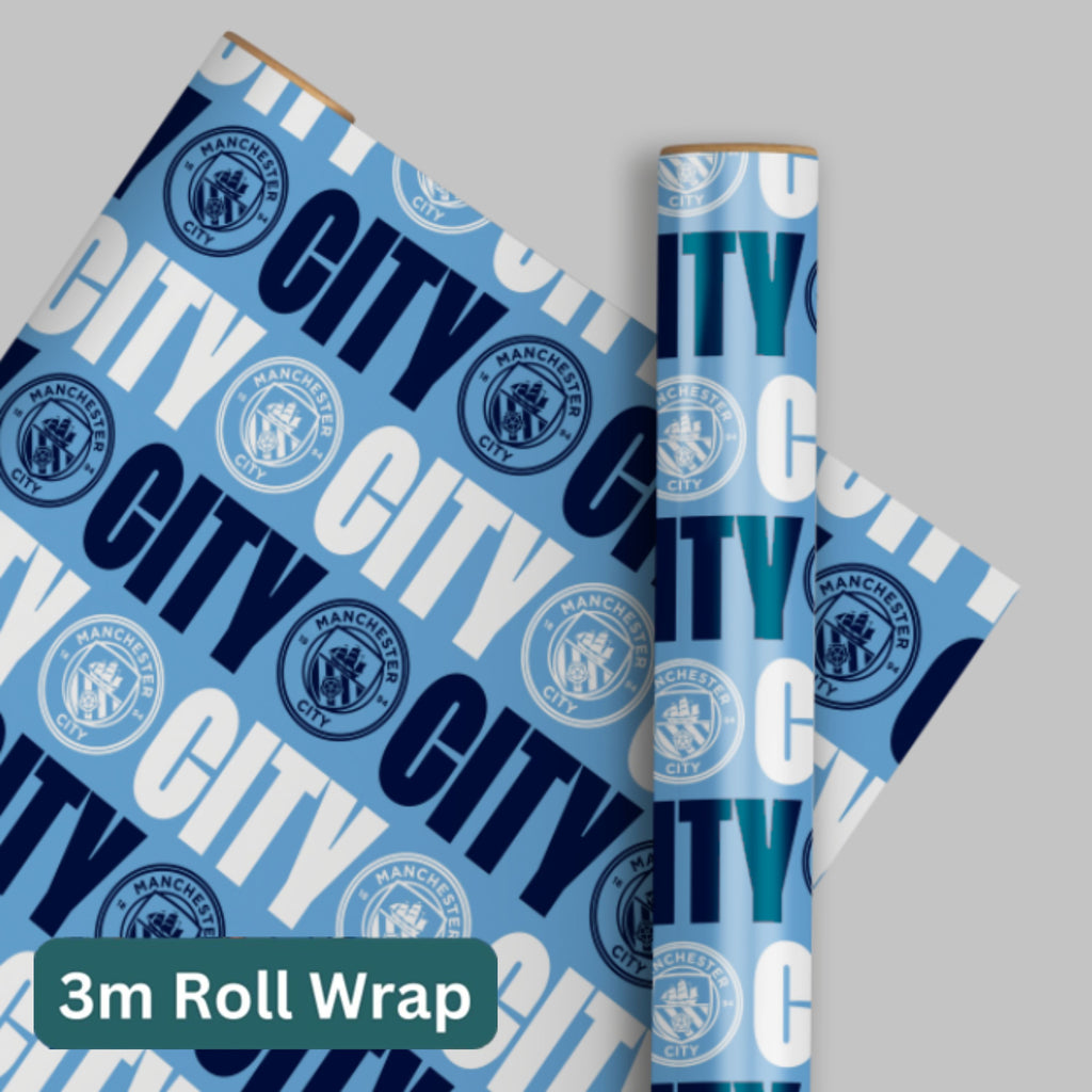 Manchester City FC 3m Roll Wrapping Paper