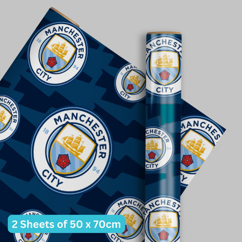 Manchester City FC 2 Sheet 2 Tag Gift Wrap