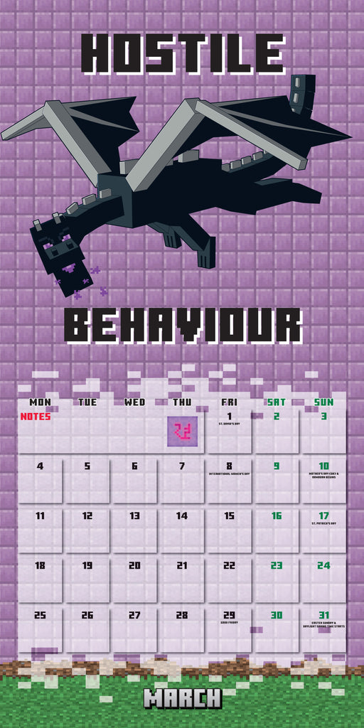 2024 Minecraft - Square Wall Calendar