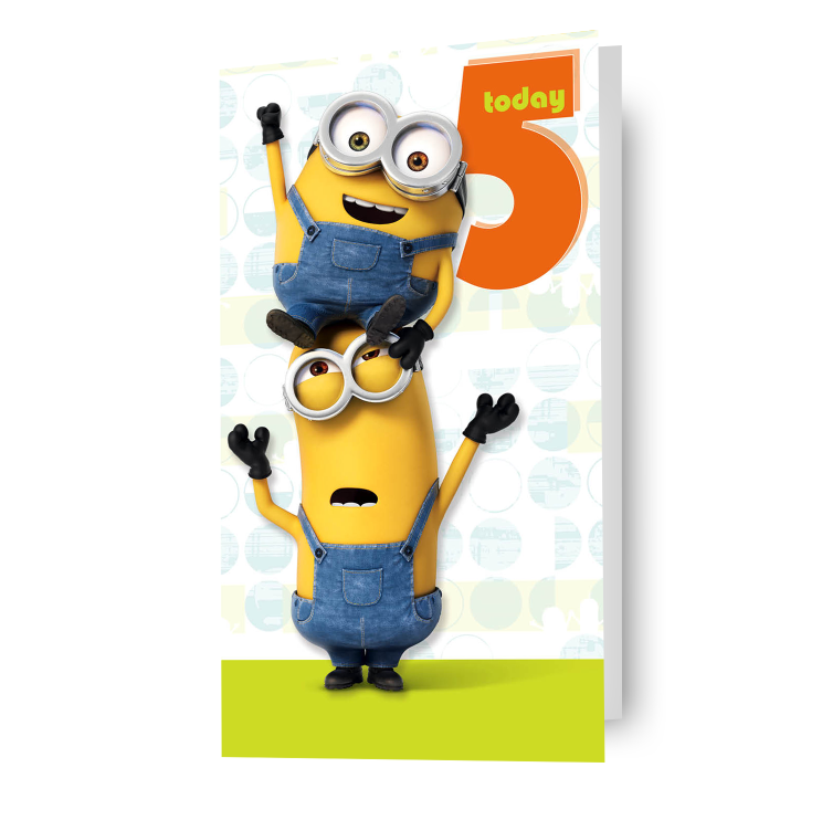 Minions Movie Age 5 Birthday Card