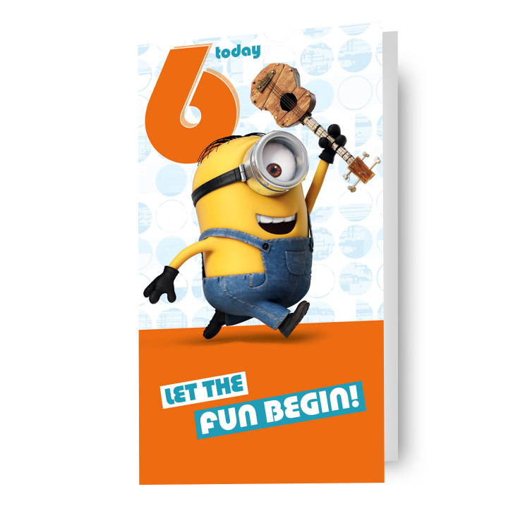 Minions Film Leeftijd 6 Verjaardagskaart