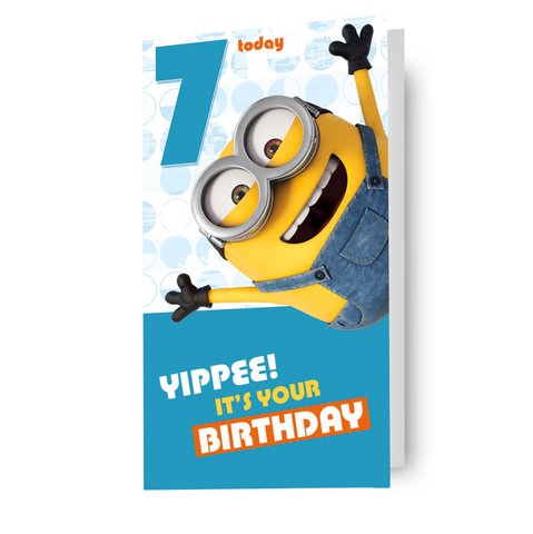 Despicable Me Age 7 Birthday Card