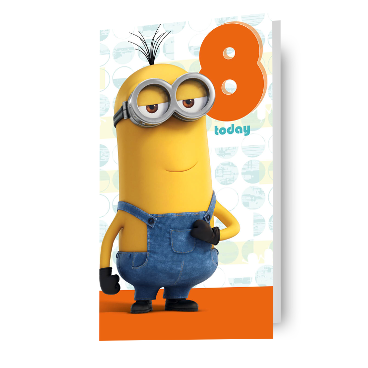 Minions Movie Age 8 Birthday Card