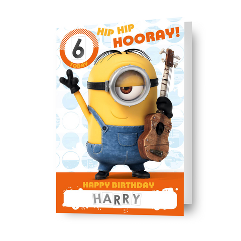 Despicable Me Personalised Birthday Card With Sticker Sheet