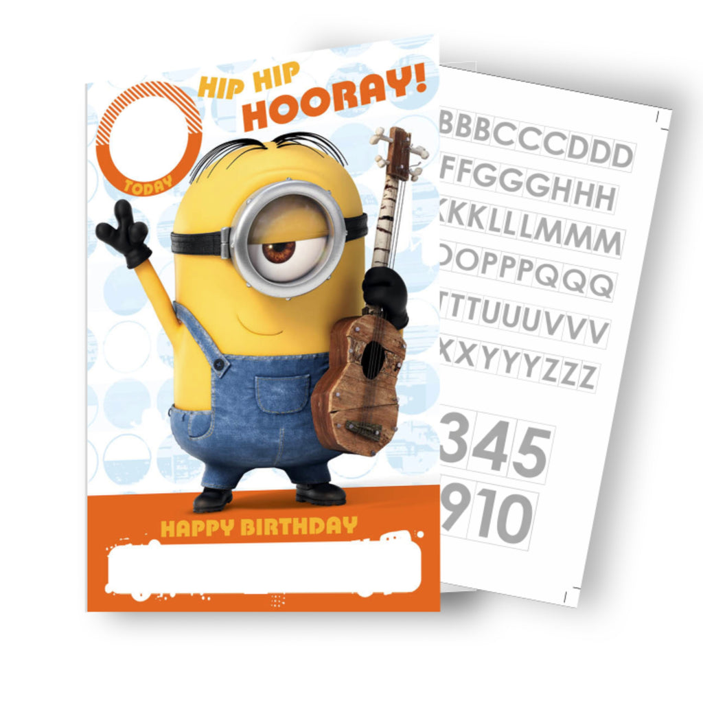 Despicable Me Personalise Birthday Card With Sticker Sheet