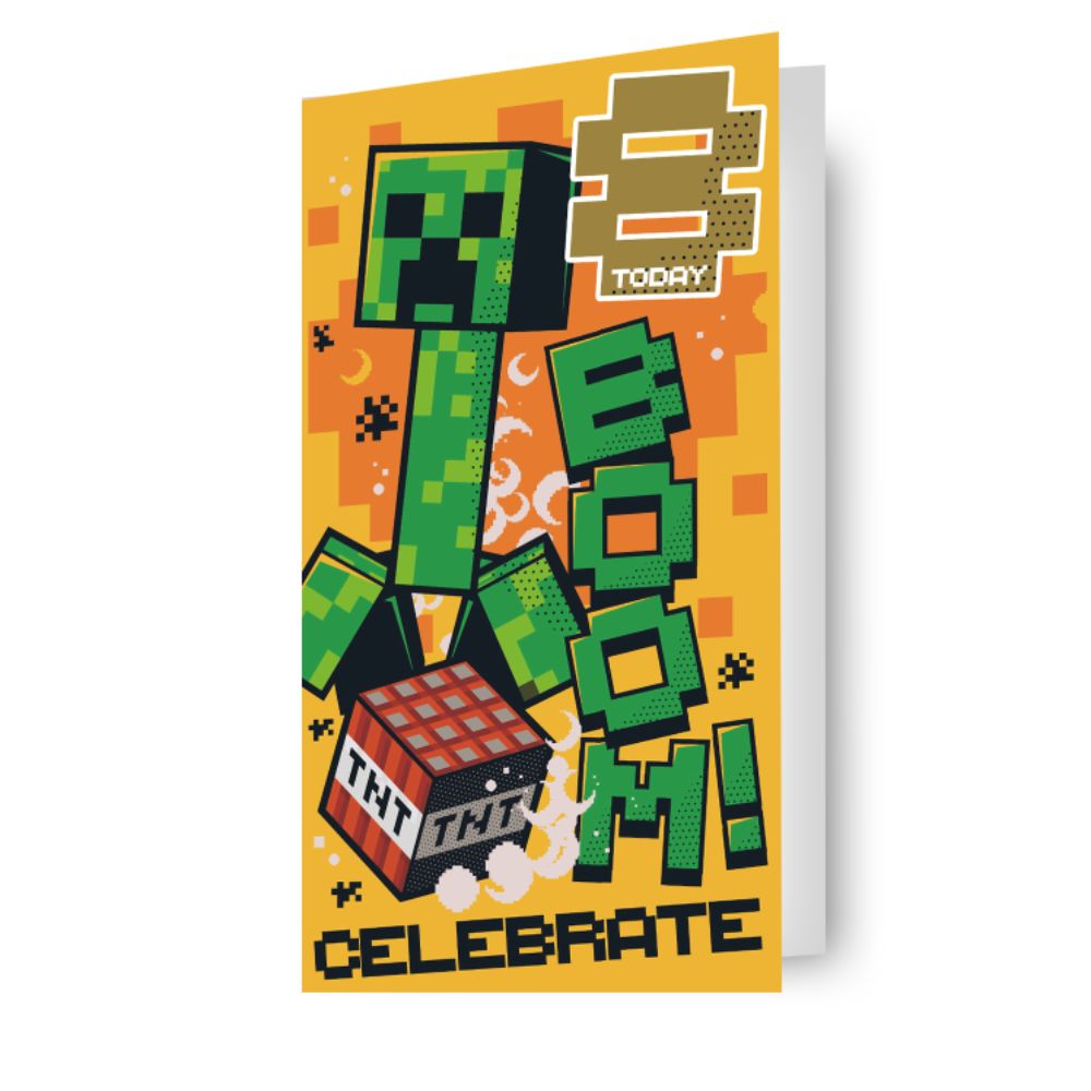 Congratulations Minecraft Card Minecraft Age 8 Birthday Card – Danilo Promotions