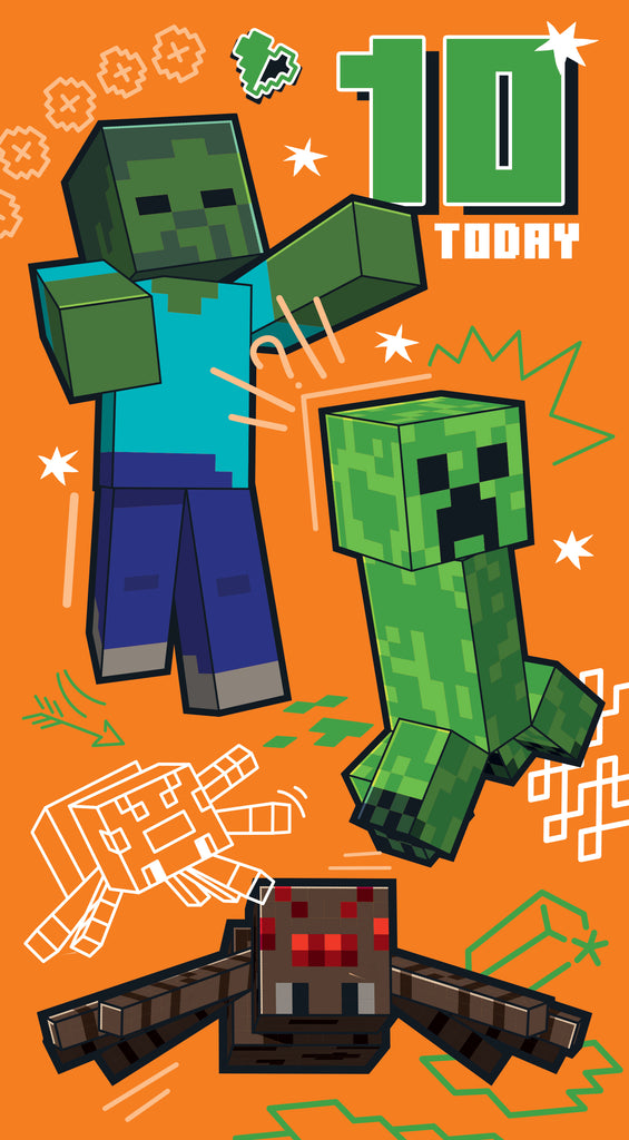 Minecraft Age 10 Birthday Card
