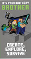 Minecraft 'Brother' Birthday Card