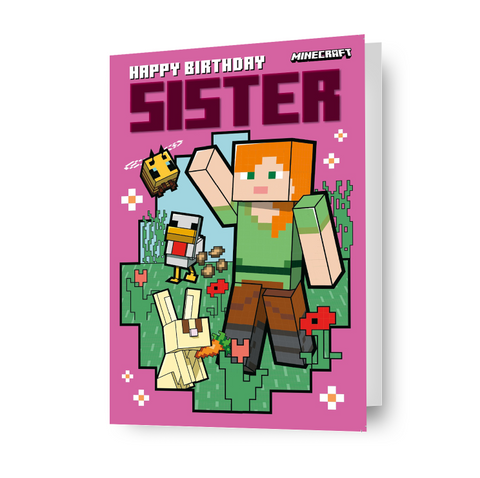 Minecraft 'Sister' Birthday Card