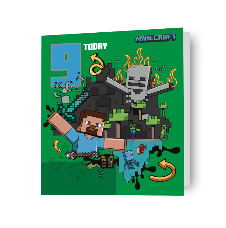 Minecraft Age 9 Birthday Card