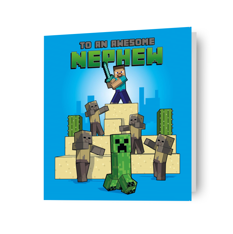 Minecraft 'Nephew' Birthday Card