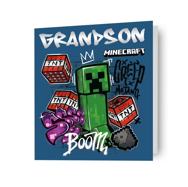 Minecraft 'Grandson' Birthday Card