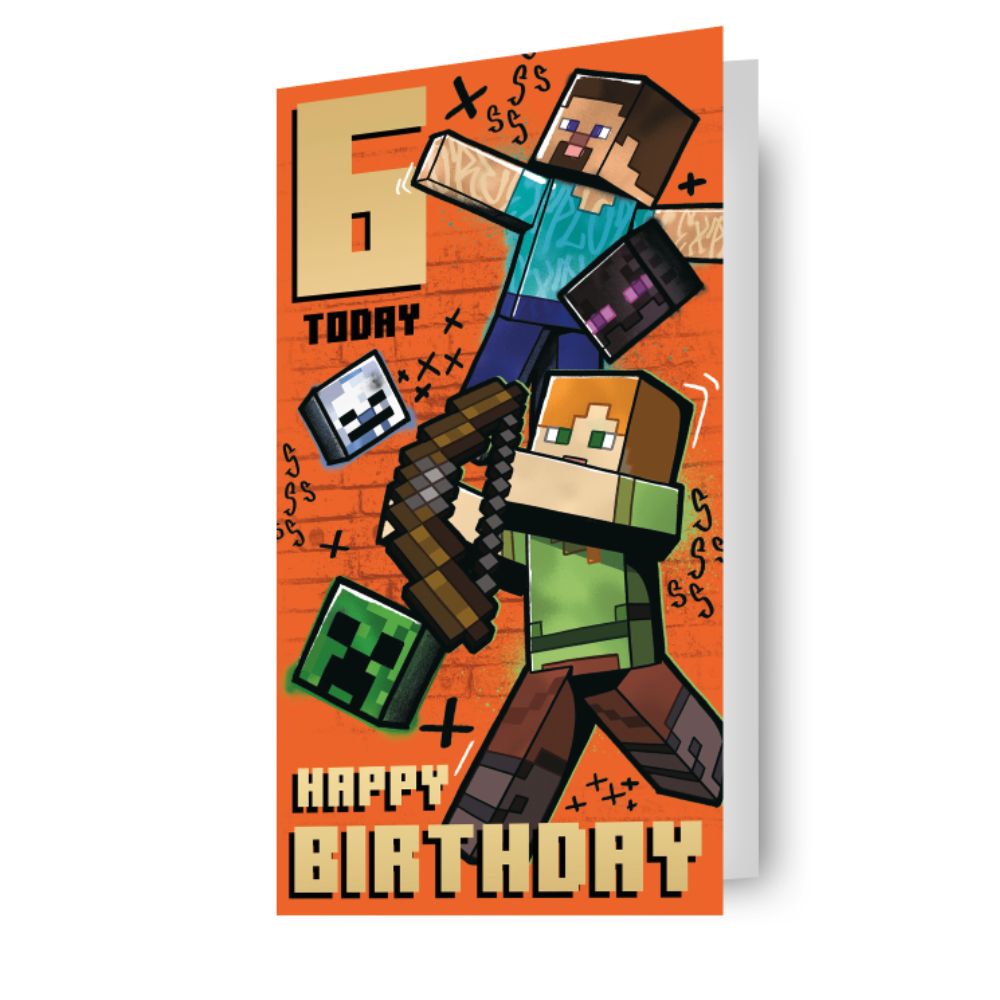 Minecraft Age 6 Birthday Card