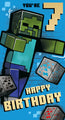 Minecraft Age 7 Birthday Card