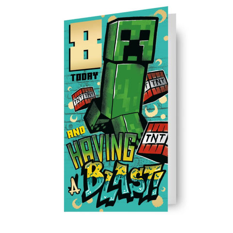 Minecraft Age 8 Birthday Card