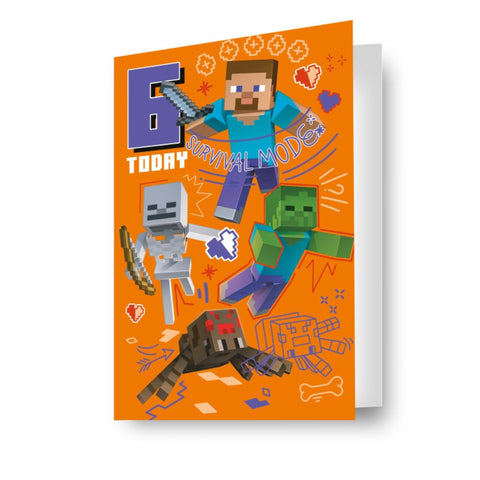 Minecraft Age 6 Birthday Card