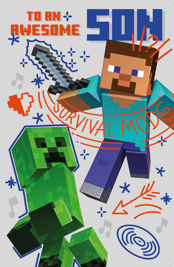 Minecraft Son Birthday Card