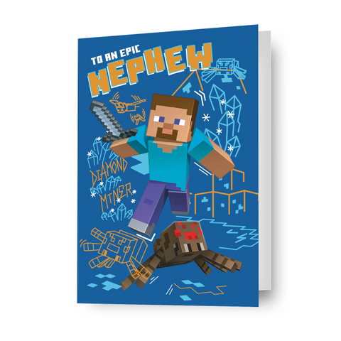 Minecraft 'Nephew' Birthday Card