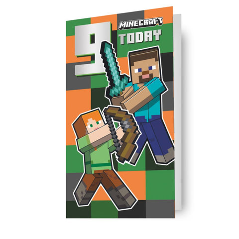 Minecraft Age 9 Birthday Card