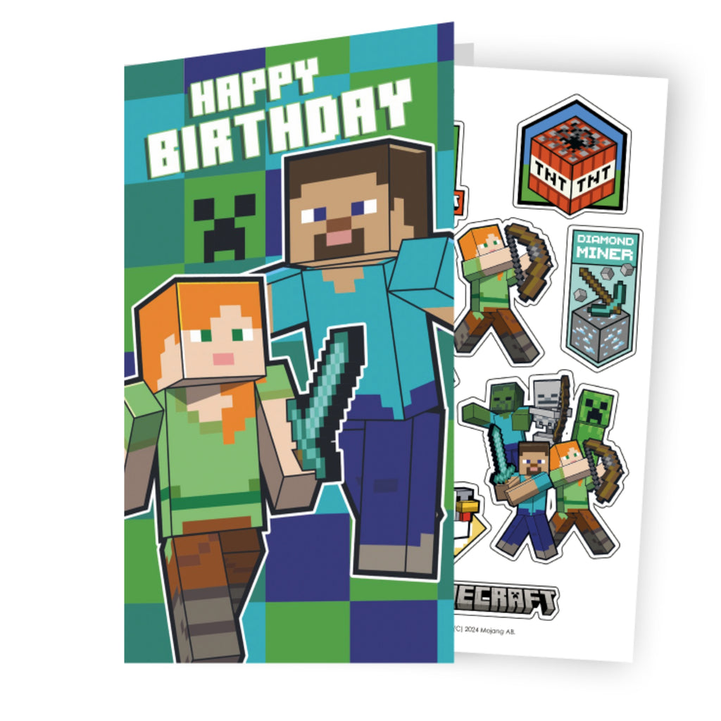 Minecraft Sticker Birthday Card