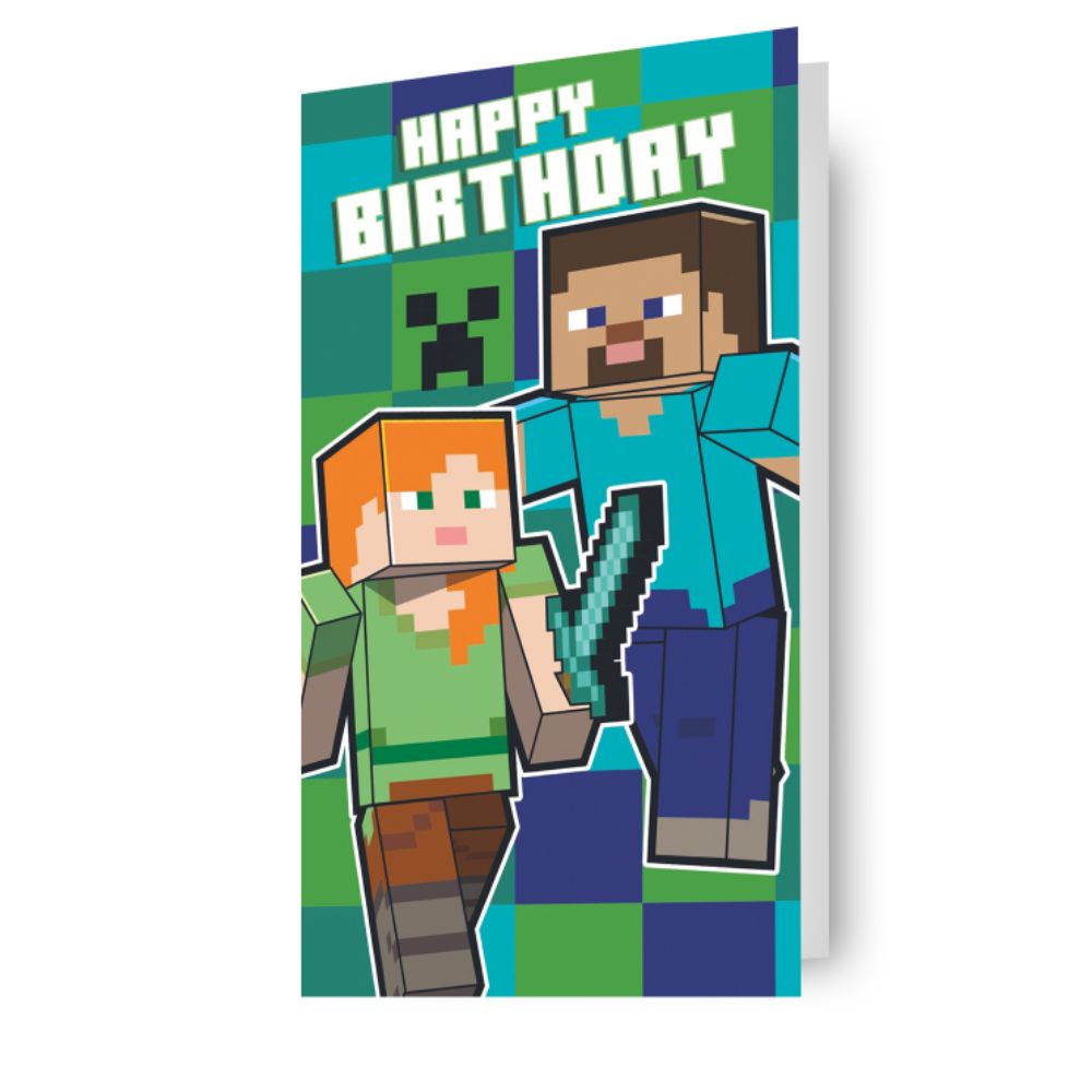 Minecraft Sticker Birthday Card