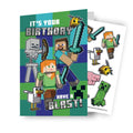 Minecraft Sticker Birthday Card