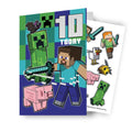 Minecraft Age 10 Sticker Birthday Card